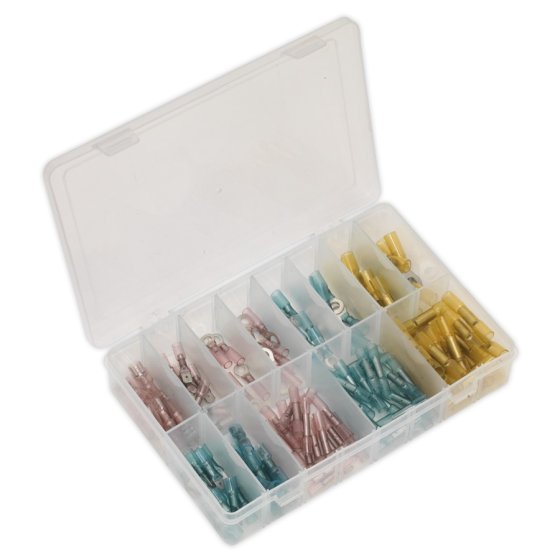 Heat Shrink Terminal Assortment 142pc Blue, Red & Yellow - AB037HT
