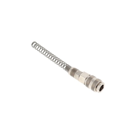 PCL Mini Coupling To Tube (4mm I/D X 6mm O/D) W/ Anti-Kink Spring - AC11AK6/4