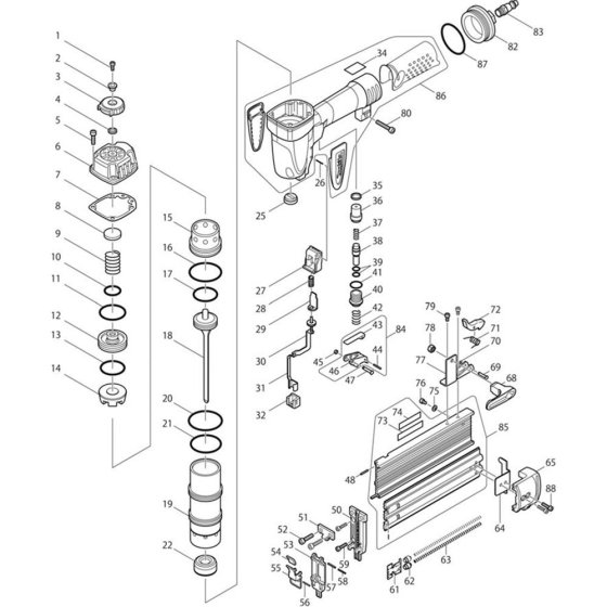 Makita AF505 Main Assembly