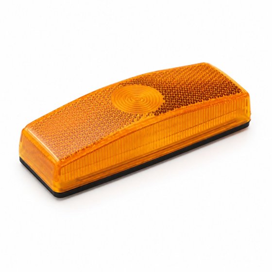 12V Amber Side Marker Lamp, Bulb Type, Horizontal, With Reflector