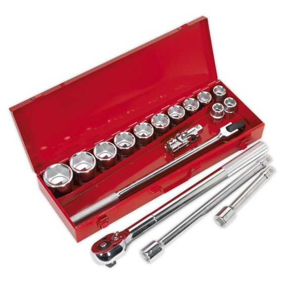 Socket Set 17pc 3/4"Sq Drive WallDrive Metric Sealey Part No. AK2597