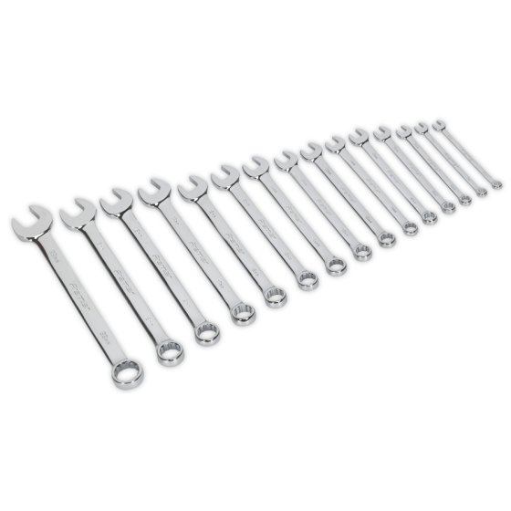 Combination Spanner Set 15pc Metric Sealey Part No. AK63015