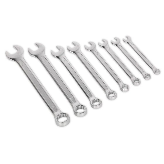 Combination Spanner Set 8pc Cold Stamped Metric Sealey Part No. AK63252