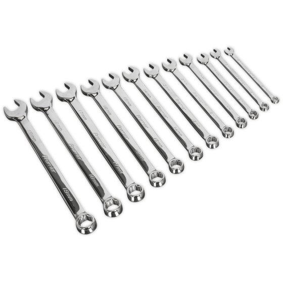 Combination Spanner Set 12pc Lock-On 6pt - Metric Sealey Part No. AK63925