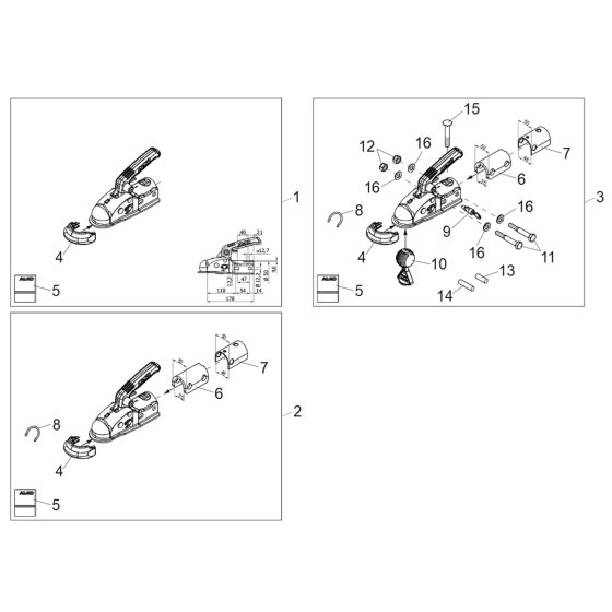 AL-KO AK161 Towing Head Assembly