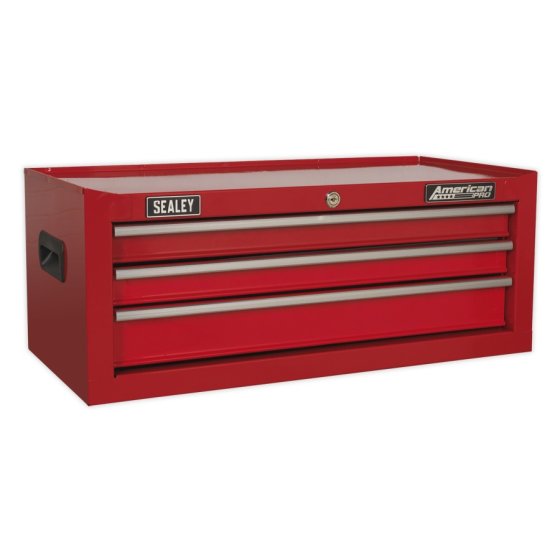 Mid-Box 3 Drawer with Ball Bearing Slides - Red Sealey Part No. AP223