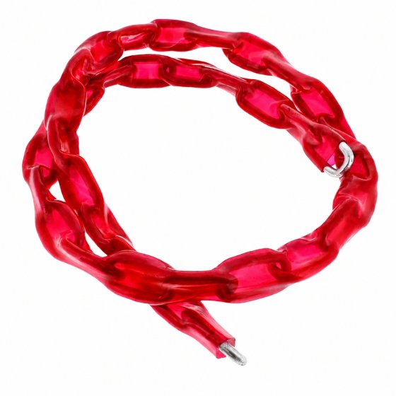 Security Chain in Red Thermowrapped Sheath with Tommy Bar and Locking Collar