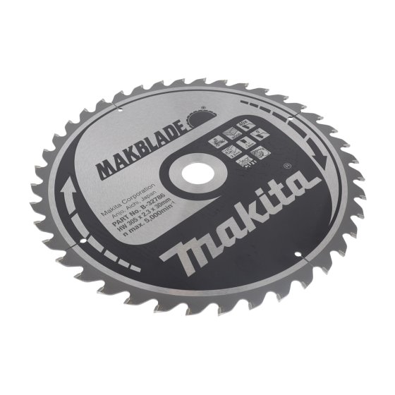 305mm TCT Circular Saw Blade 40 Teeth - 2.3mm Kerf, 30mm Arbor for Makita