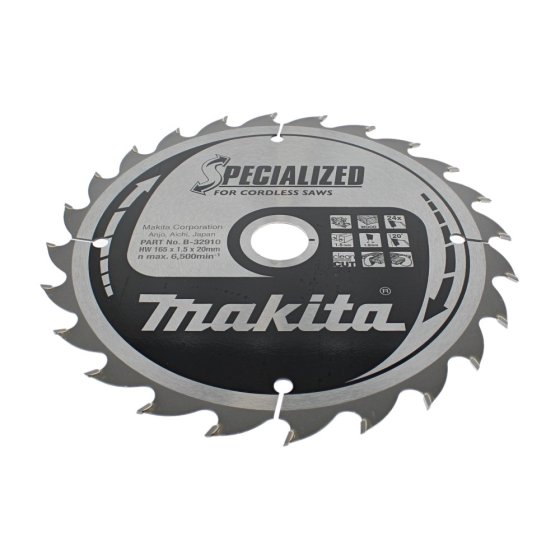Circular Saw Blade T.C.T, 165 x 20 mm, 24 Teeth - OEM No. B-32910