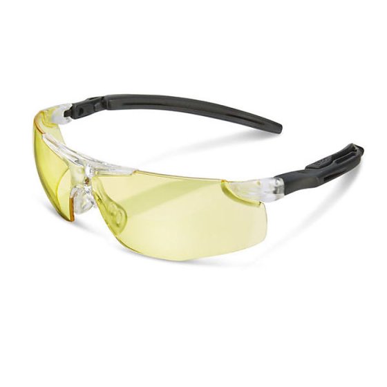 H50 Safety Spectacles Polycarbonate Lens Anti-Fog Ergo Temple Fit Yellow