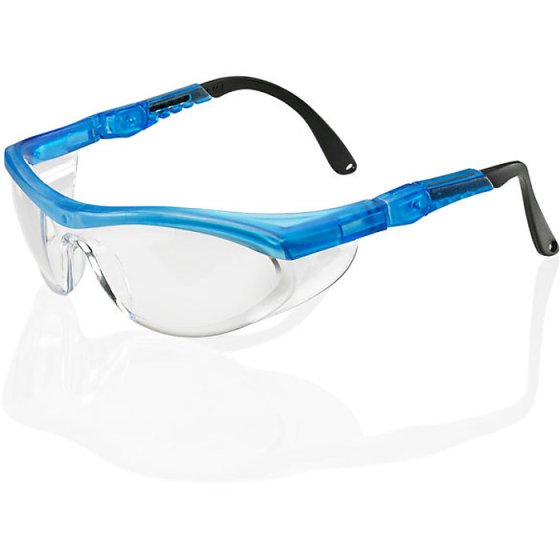Utah Safety Spectacles Tough Nylon Frame Single lens & Side Shield Clr/Blue