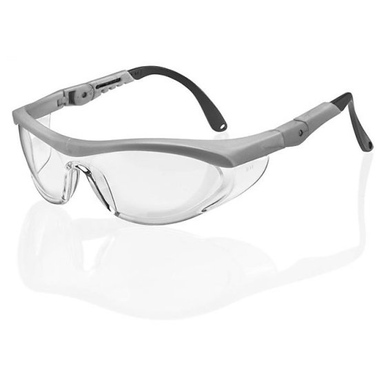 Utah Safety Spectacles Tough Nylon Frame Single lens & Side Shield Clr/Grey