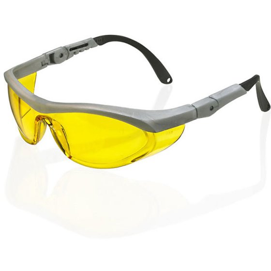 Utah Safety Spectacles Nylon Frame Adj Side Arms c/w Temple Ratchet Yellow