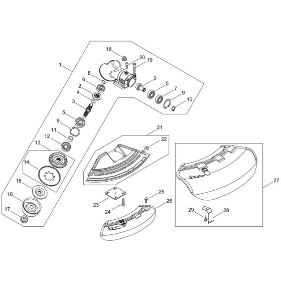 Gear Case & Shield for ECHO BCLS-580