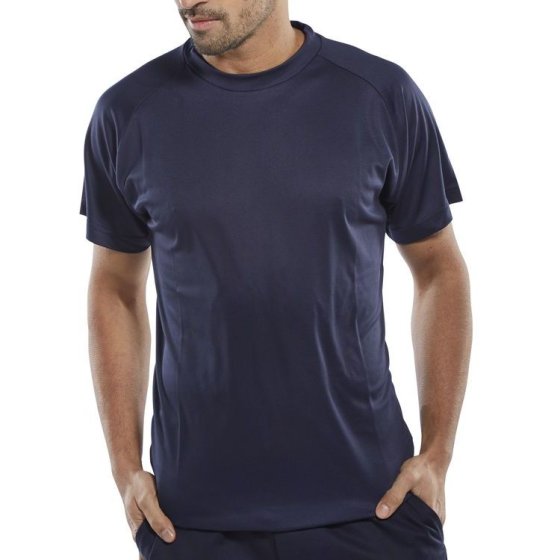 Tee Shirt L/weight 150gsm Polyester Fabric Moisture Absorbing Navy Blue 4XL
