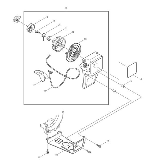 Starter Assembly for Makita BCX2500