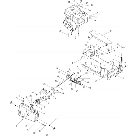 Chassis & Engine for BE550 Edger