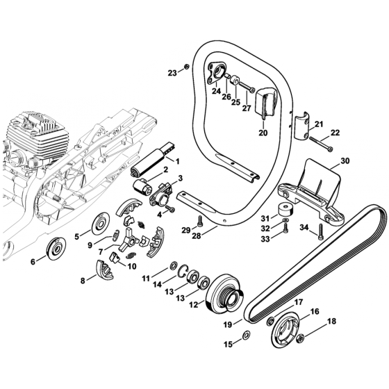 Belt Tensioner & Clutch Assembly