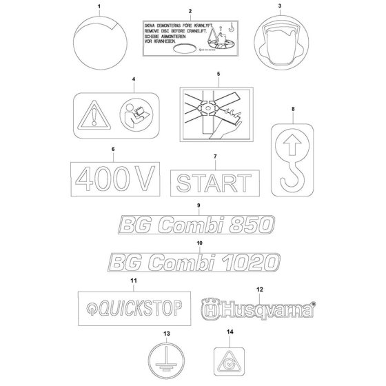 Husqvarna BG Combi Trowel Decals
