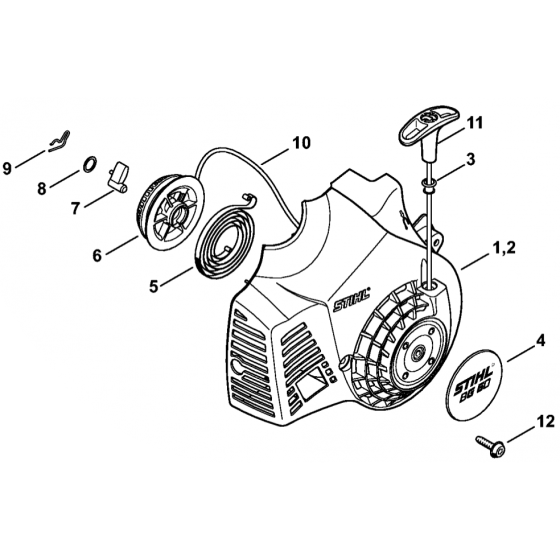 Rewind Starter for Stihl BG50