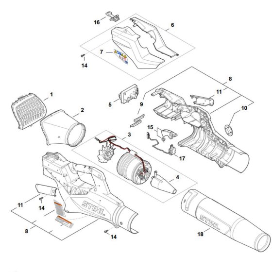 Main Assembly for Stihl BGA 50