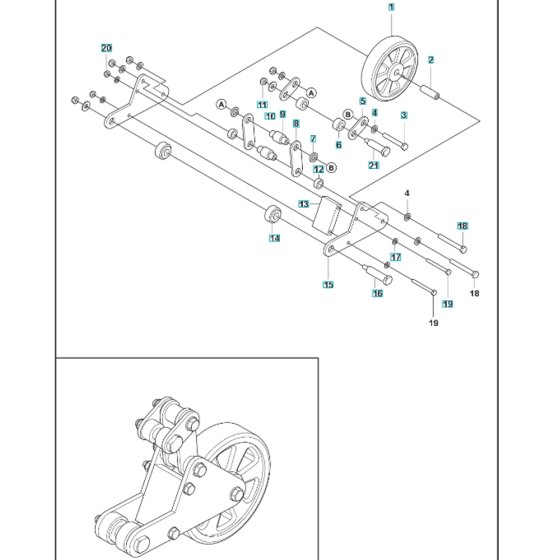 Wheel Assembly for Husqvarna