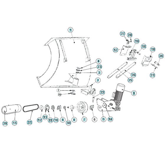 Drive Assembly for BLASTRAC 2-48DS