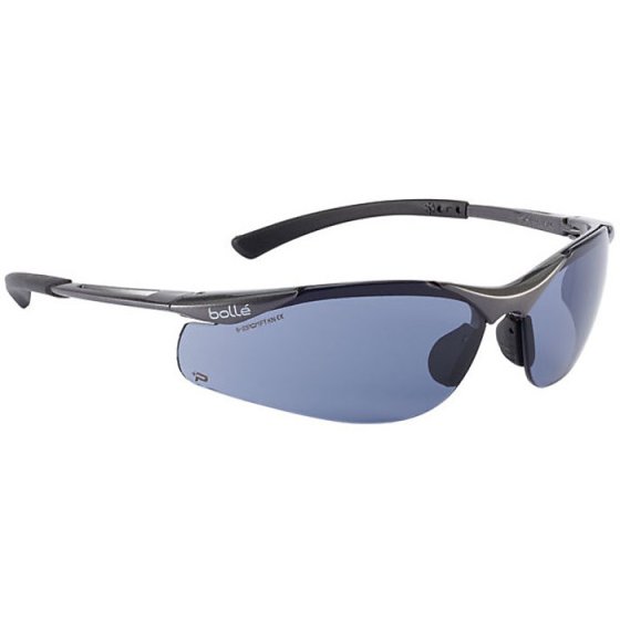 BOLLE Contour Safety Spectacles EN166- EN170 Non-Slip Bridge Platinum Smoke
