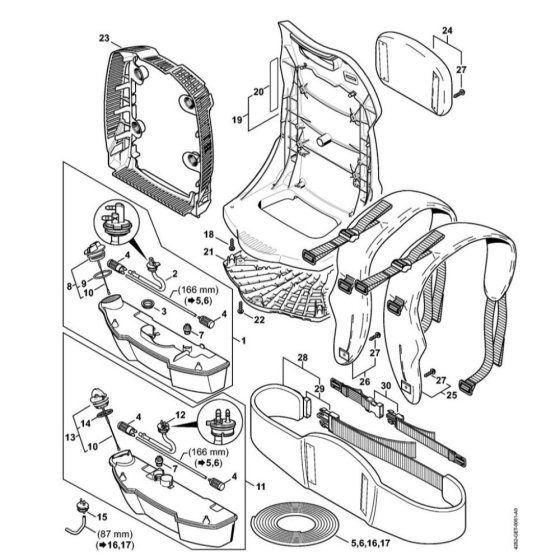 Fuel Tank & Backplate for Stihl