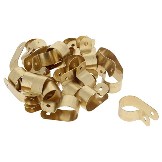 Brass P Cable Clips - 10mm to 25mm