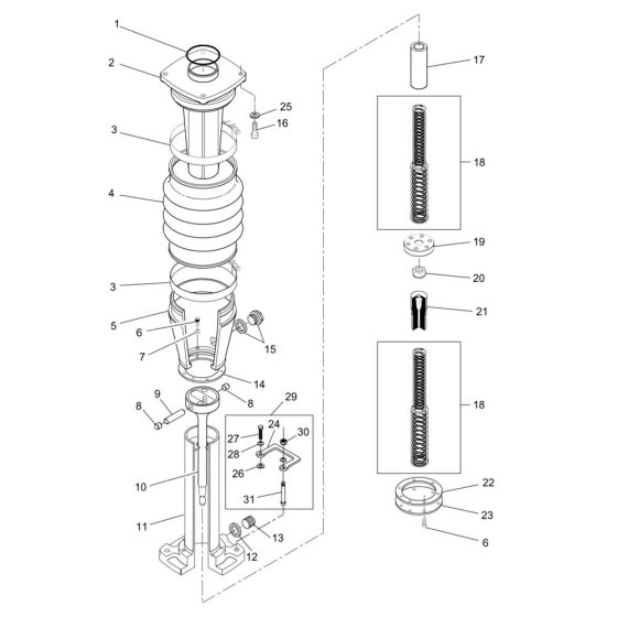 Guide Cylinder for Wacker BS600S