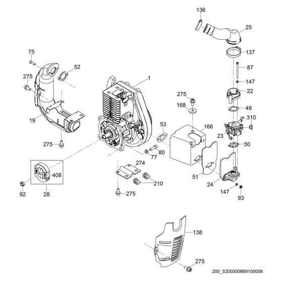 Muffler Assembly for Wacker BS65-V