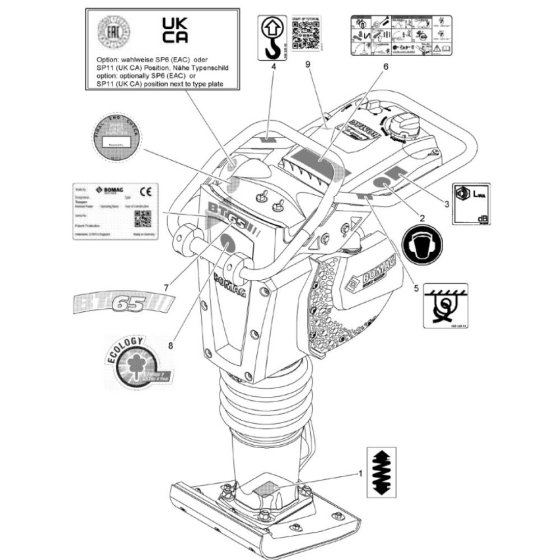 Decal for Bomag BT65 Rammers