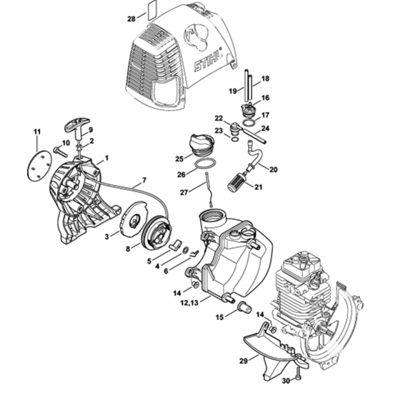 Rewind Starter & Fuel Tank