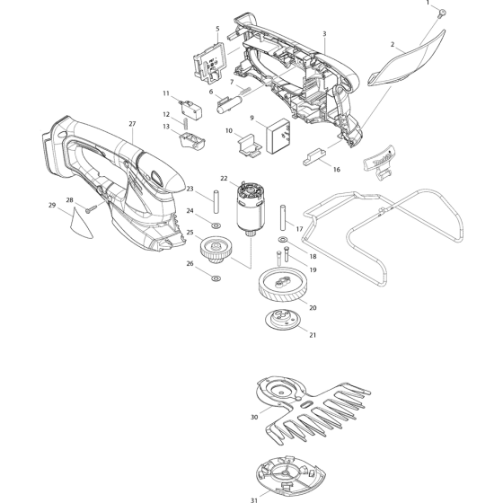 Makita BUM166Z Assembly