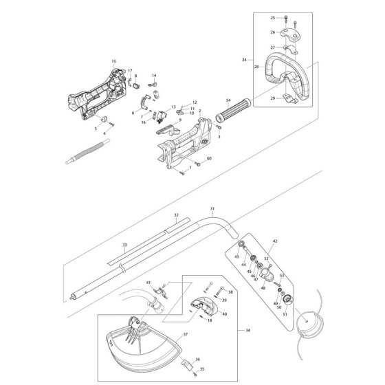 Handle & Shield for Makita BUR360