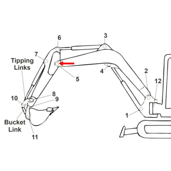 Bush (Position 5) fits Kubota KX015-4 Mini Excavator - Non-Genuine