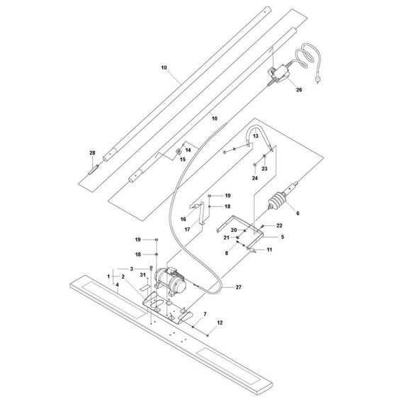 Husqvarna BV 20E Screed Assembly