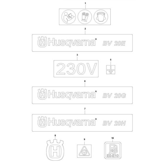 Husqvarna BV 20 Decals