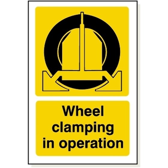 Wheel Clamping Sign