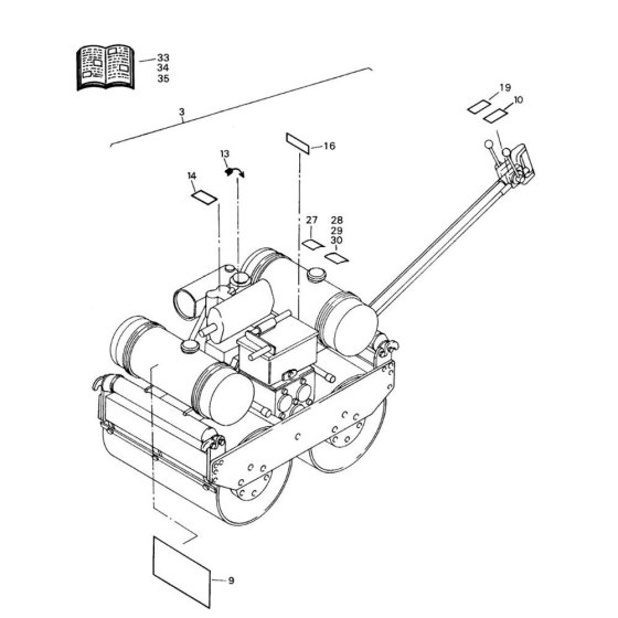 Decal Assembly for Bomag BW 90 S