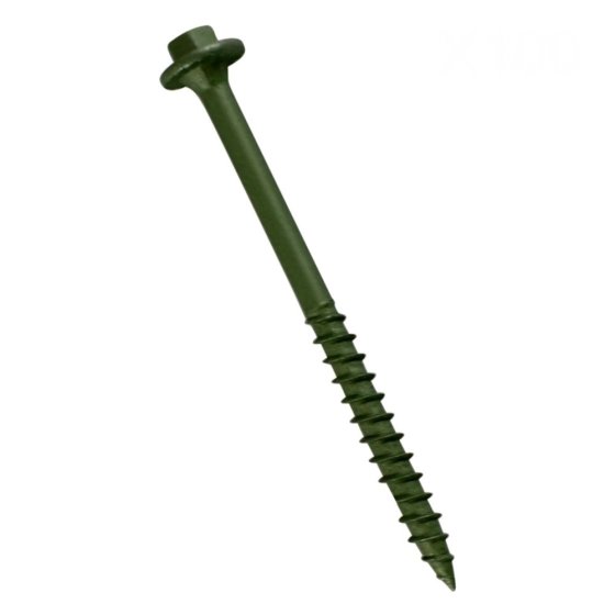 7.0mmx150mm Hex Head Drive TimberScrews, Green Organic Finish (pack of 100)