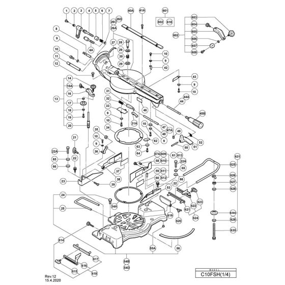 Main Assembly for Hikoki C10FSH