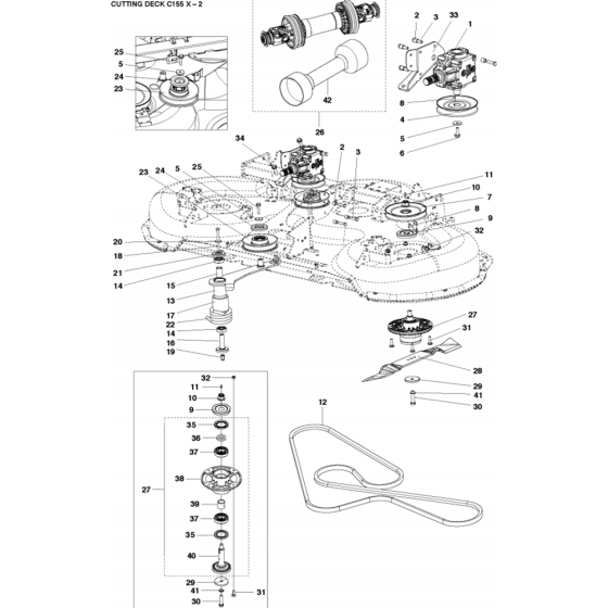 61"/155cm Cutting Deck Assembly
