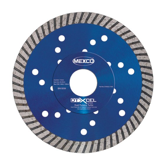 Mexco 115mm Diamond Blade Dual Purpose-Turbo XCEL Grade