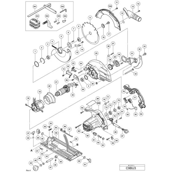 Hikoki C9BU3 Main Assembly