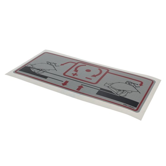 Decal Rear Mounted Only for C15 PowerSafe Rotovator - OEM No. 580C0039
