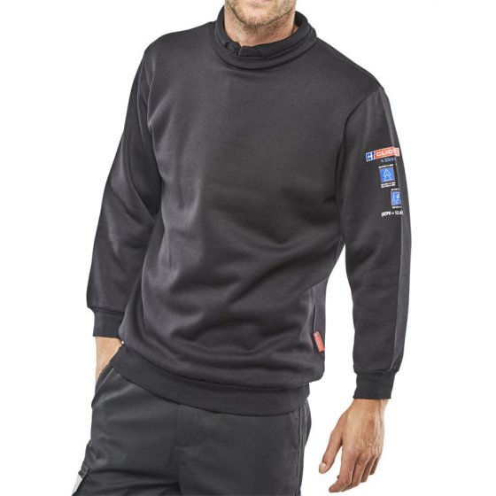 Arc Flash Sweatshirt Hi-Viz Heat/Flame Retardant 300gsm Navy Blue Size MED