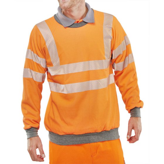 Arc Flash Sweatshirt Hi-Viz Heat / Flame Retardant GO/RT Orange Size MED