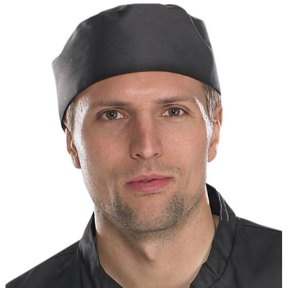 Chefs Skull Cap 100% Cotton Comfortable Fit in One Size Black